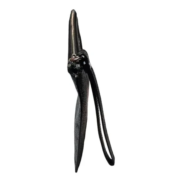 Michael Kors Womens Black Leather Zip Top Closure Clutch NWOT - Picture 5 of 9